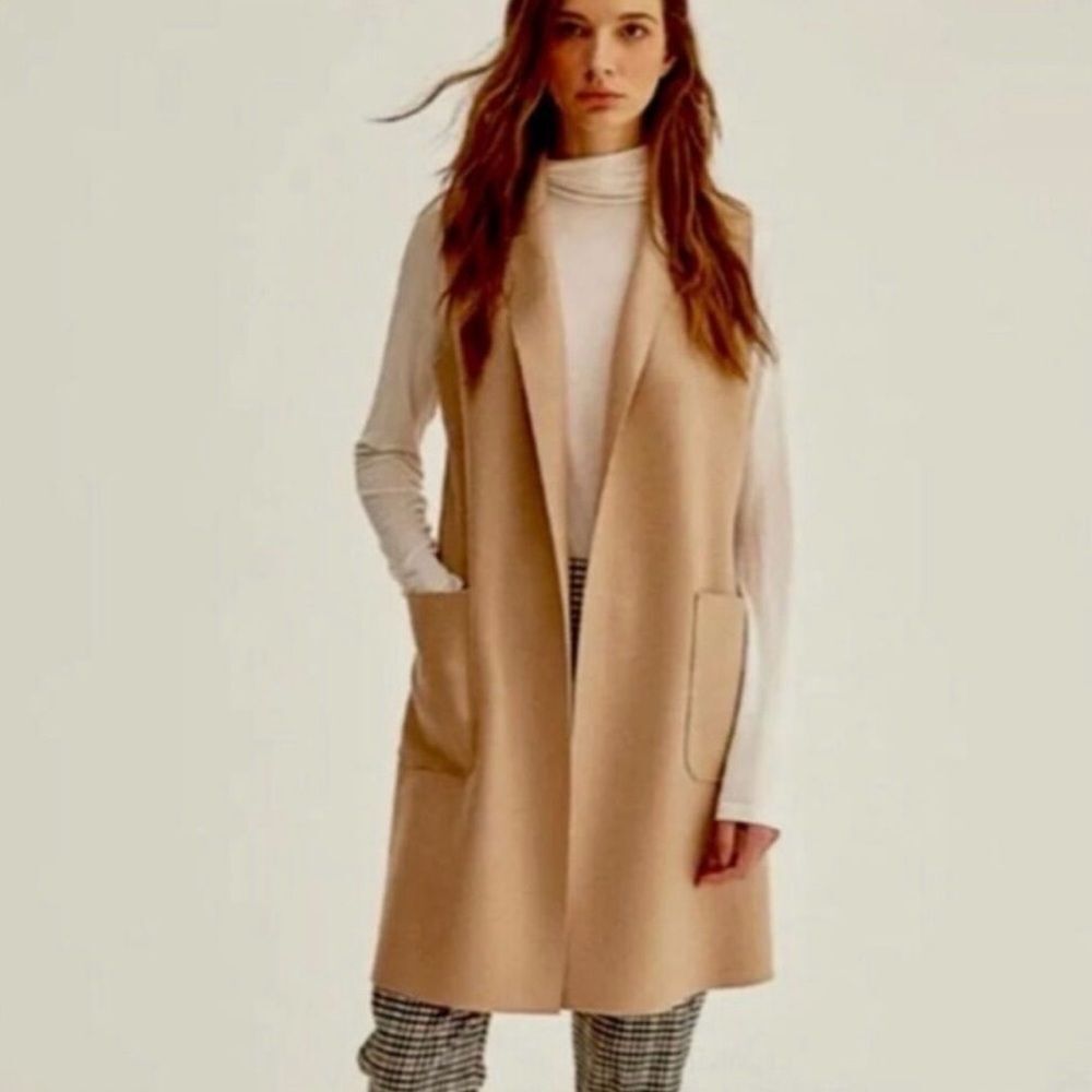 Joie Longline Duster Vest Sz L Camel